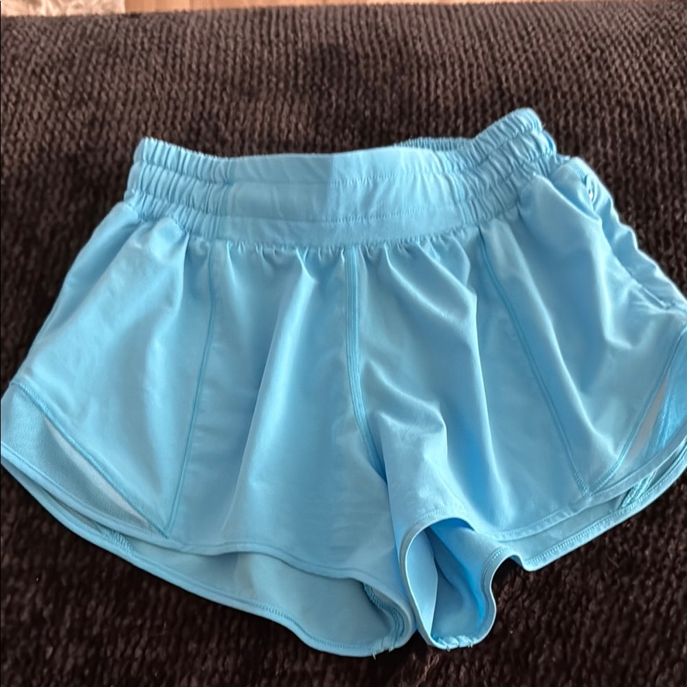 Rare bright blue Lululemon hotty hot size 2, 2.5” inseam.